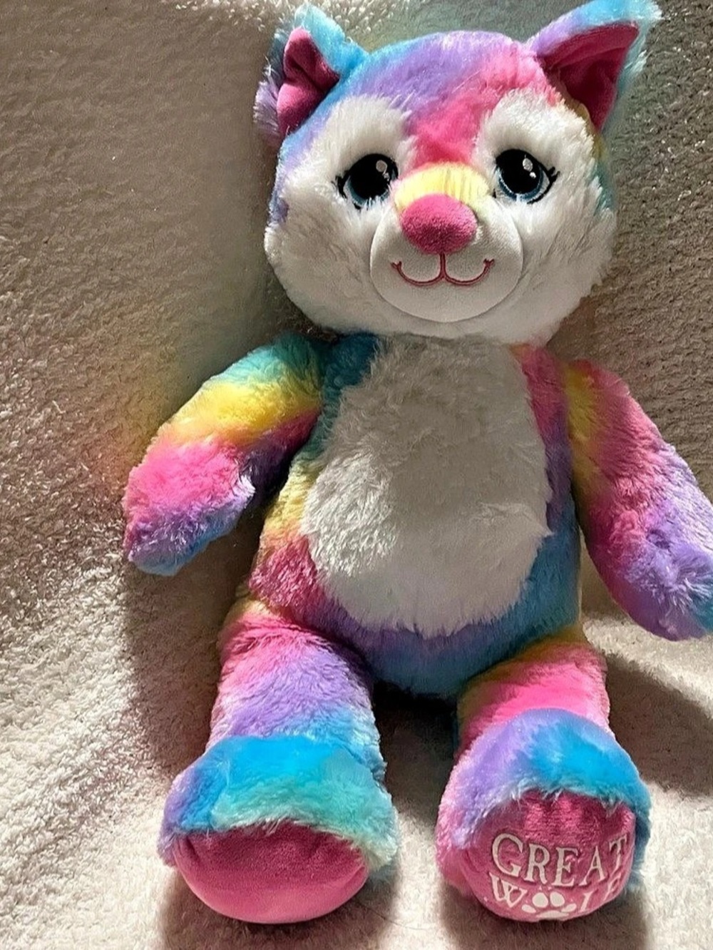 Retired Build-A-Bear Workshop Great Wolf Lodge Exclusive Rainbow Wolf Rainbow Wo